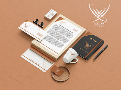 Elegant Seams Fashion Brand Stationary Design brand design brand stationary branding design graphic design logo