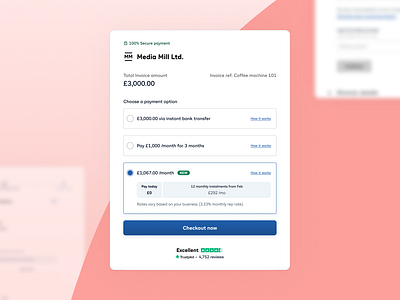 Payment options checkout clean cleanui clearpay dashboard design finance fintech klarna monzo pay pay later payment options payments product product deisgn revolut ui ui deisgn ux design