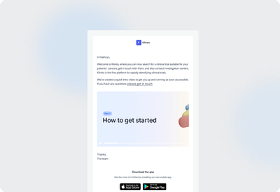 Klineo - Mail after onboarding mail mail template onboarding tutorials