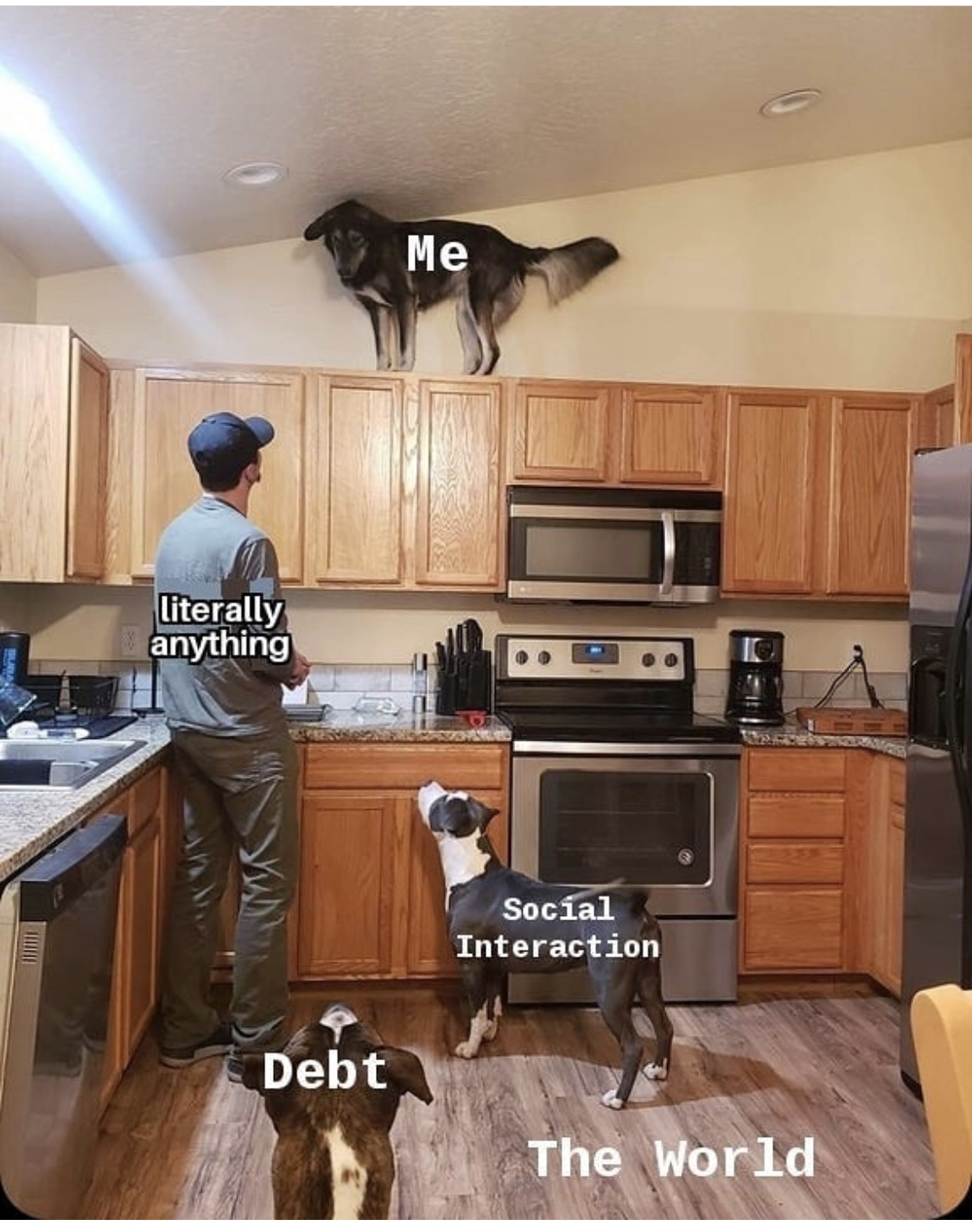 countertop - Me literally anything Social Interaction Debt The World