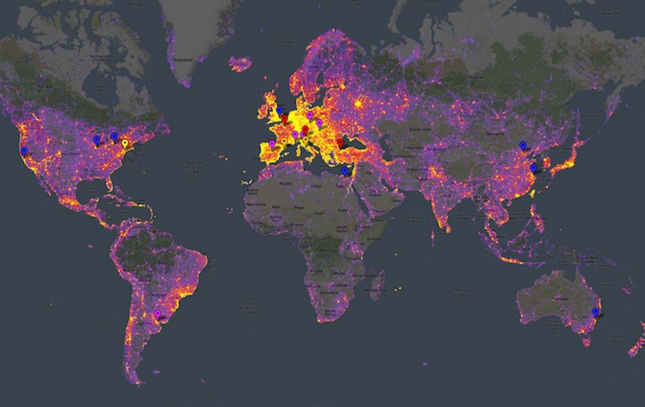 most photographed places map