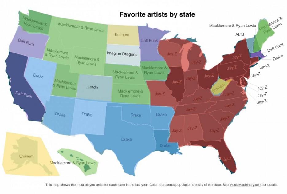 favorite artist by state - Favorite artists by state Macklemore & Ryan Lewis Macklemore & Ryan Lewis Macklemore & Ryan Lewis Eminem Altj Macklemore & Ryan Lewis Daft Punk Daft Punk Macklemore Imagine Dragons Daft Punk & Ryan Lewis JayZ JayZ Macklemore & R