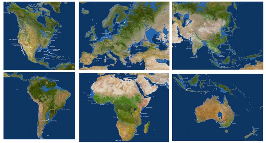 world map ice melt