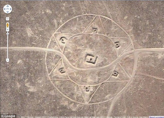 Then there's the matter of this crop circle.

Conspiracy theorists think they're made by UFOs touching down -- could this be a crop circle in the Nevada desert?