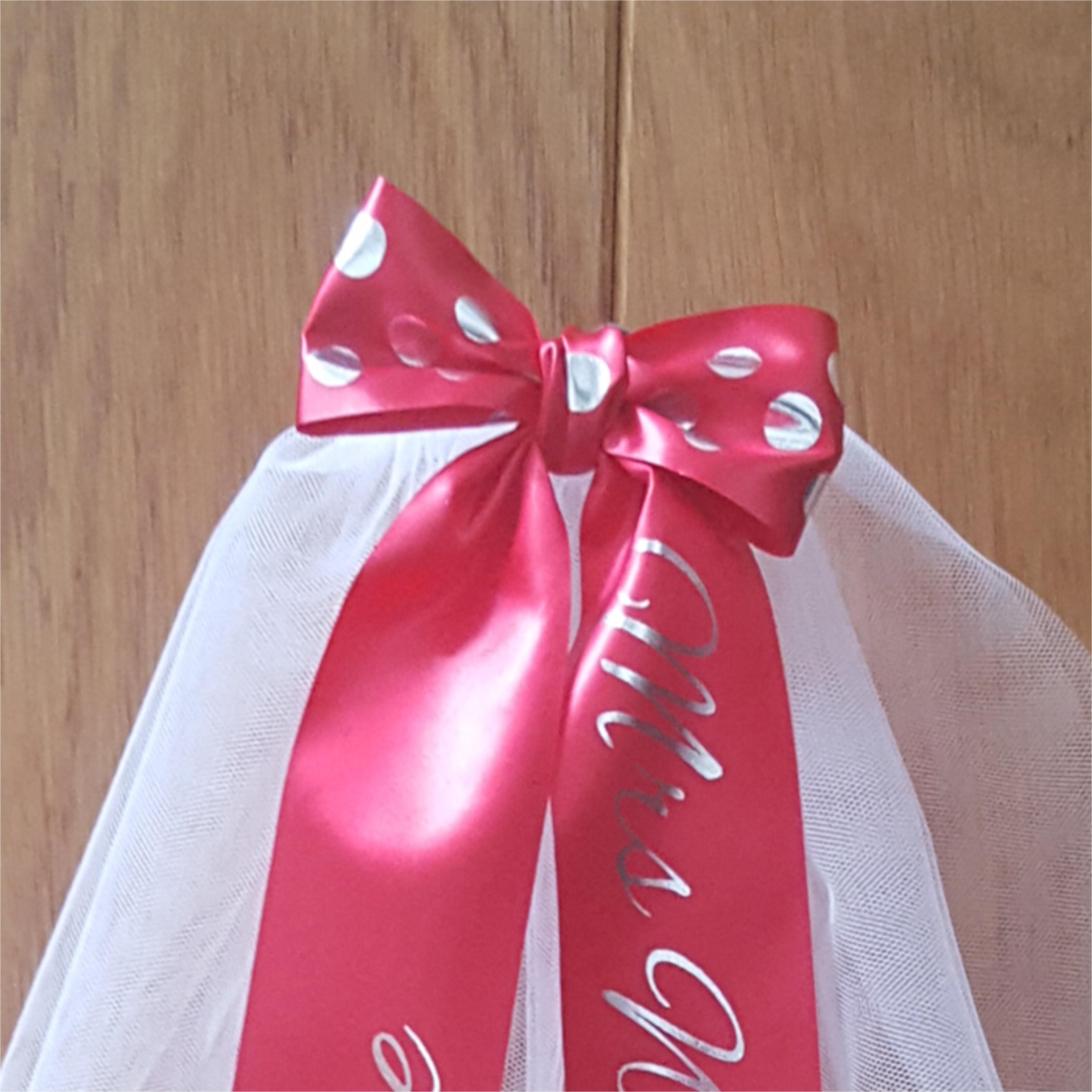 Personalised Hen Party Veil With Spotty Bow. Hen Do Veil With Spots ...