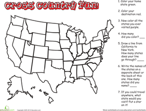 Blank Map Of Us Worksheet Educationcom