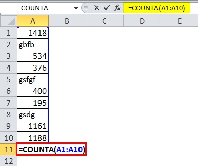 COUNTA Function 1-1