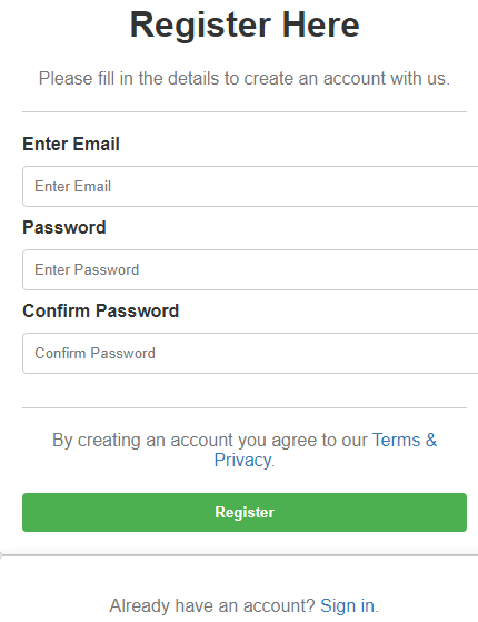 Simple Registration Form