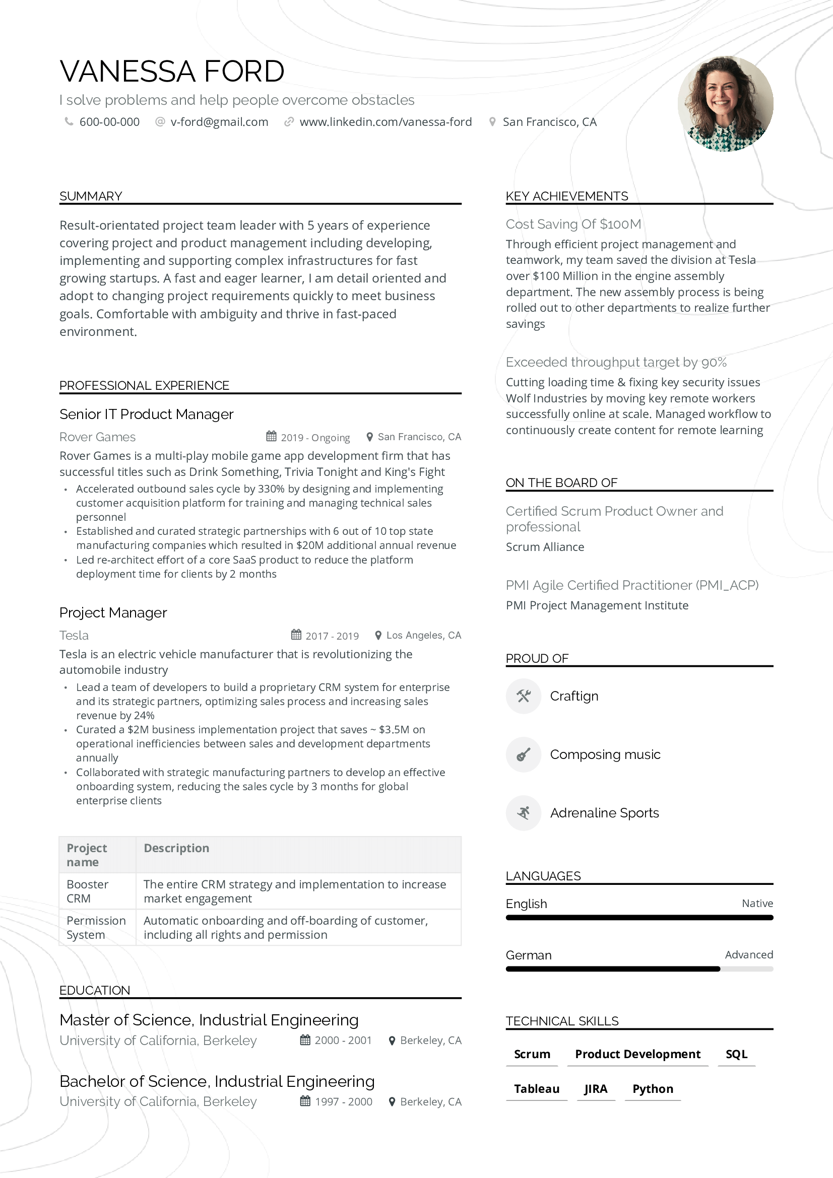 High Performer Resume Template