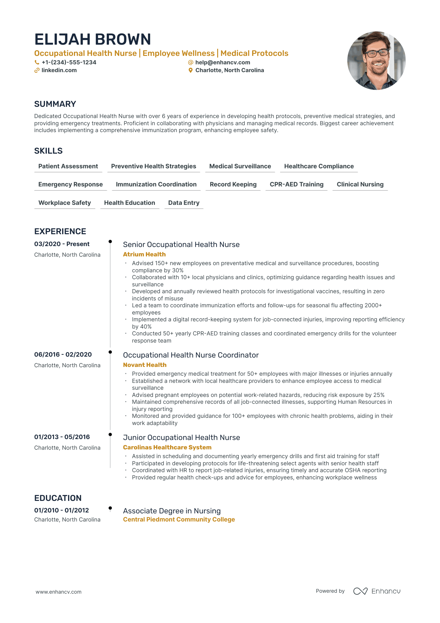 5 Occupational Health Nurse Resume Examples & Guide for 2024