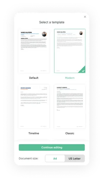 Cover Letter Builder on Mobile