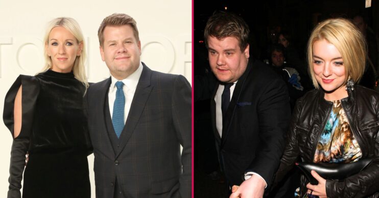 James Corden with his wife and Sheridan Smith