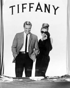 Художня фотографія George Peppard And Audrey Hepburn, Breakfast At Tiffany'S 1961 Directed By Blake Edwards