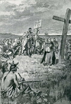 Αναπαραγωγή Jacques Cartier  Setting up a Cross at Gaspe