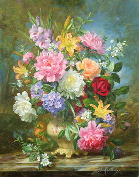 Αναπαραγωγή Peonies and mixed flowers