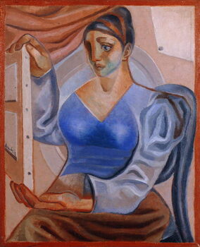 Художній друк Woman with a Painting; La Femme au Tableau,