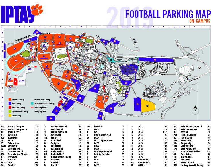 Clemson University Parking Map