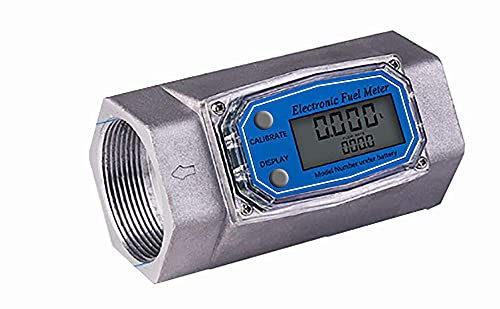 Epidioxi Turbine Flow Meter Electronic Digital Flow-Meter Aluminum Alloy Liquid Water Diesel Gasoline Methanol Kerosene Oil (2 inch Internal Thread Gauge)