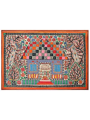 Bhagavati's House | Madhubani Painting