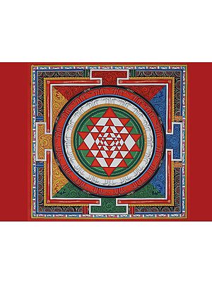 Newari Shree Yantra Mandala (Brocadeless Thangka)