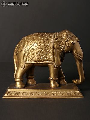 5" Small Elephant Figurine | Hoysala Art Bronze Statue