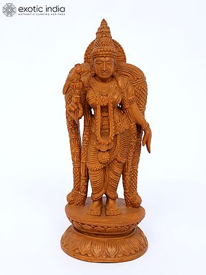 12" Superfine Goddess Andal | Teakwood Statue