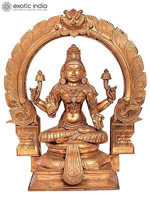 22'' Goddess Lakshmi Panchaloha Bronze Sculpture from Swamimalai