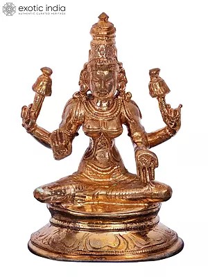 3.5'' Goddess Lakshmi Statue | Madhuchista Vidhana (Lost-Wax) | Panchaloha Bronze from Swamimalai