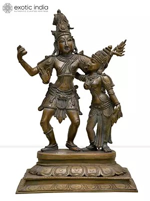 Shiva and Parvati Bronze Idols