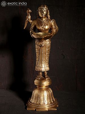 9" Deeplakshmi Hoysala Art Bronze Statue