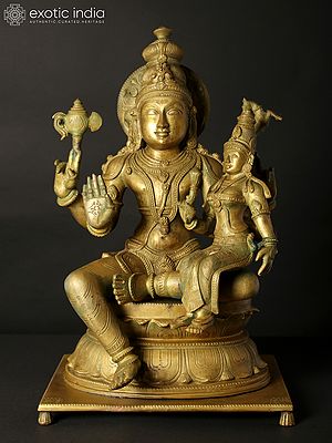 18" Bronze Statue of Uma Maheshwara