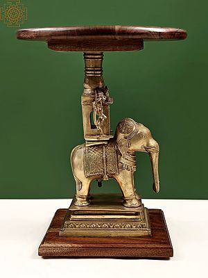 Wooden Table on Elephant and Yali Palki Stand