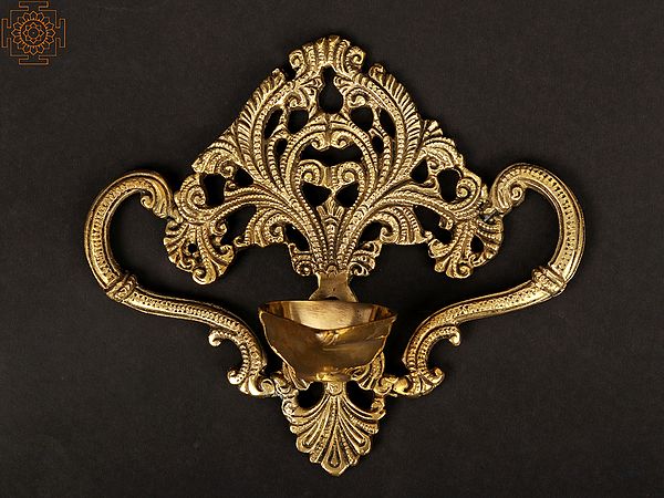 7" Handmade Wall Hanging Brass Diya