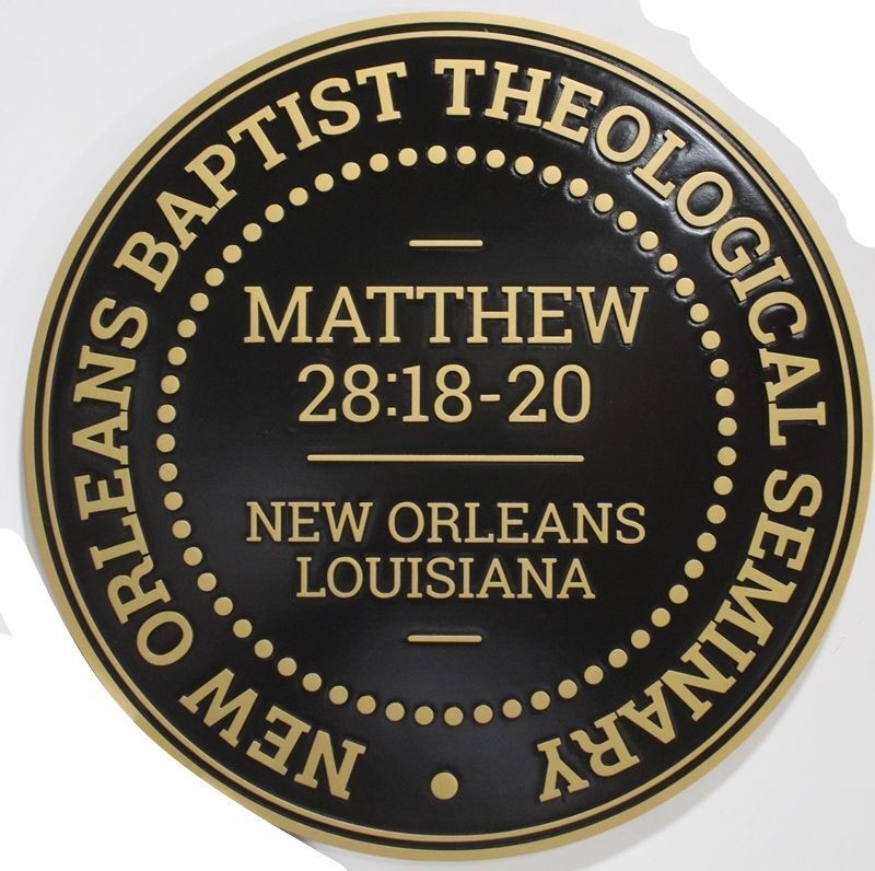 D13217 - Carved Sign for "New Orleans Baptist Theological Seminary"