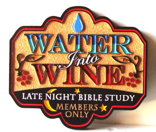 D13132 - Carved and Sandblasted HDU Wall Sign for Bible Study Group