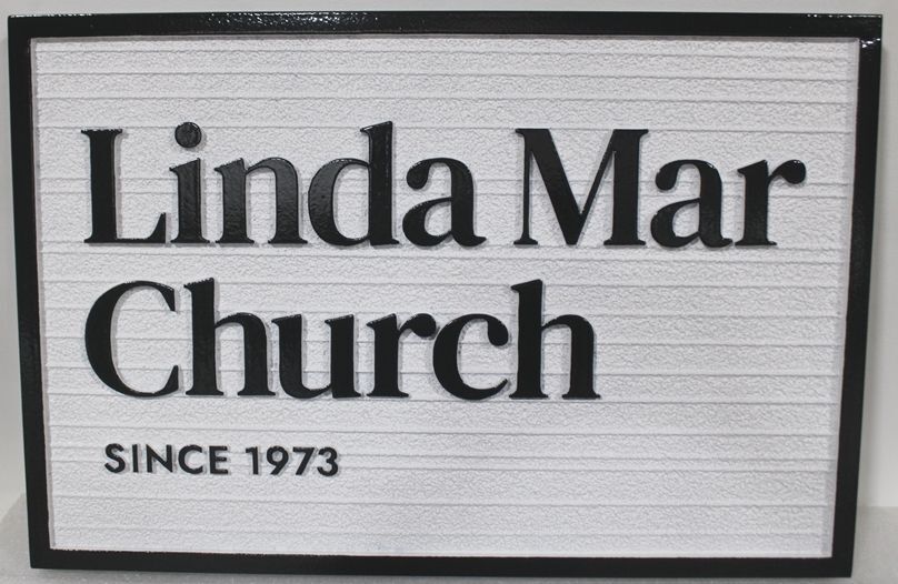 D13152 - Carved and Sandblasted Sign for "Linda Mar Church"