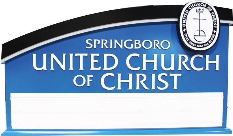 D13012A - Carved Sign for "Springboro United Church of Christ"