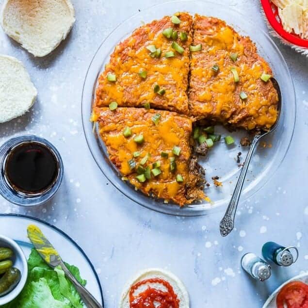 Low Carb Cheeseburger Spaghetti Squash Casserole - Healthy comfort food at it's best! All the cheeseburger taste without all the carbs! A healthy and gluten free, crowd-pleasing dinner that the whole family will love! | FoodFaithFitness.com | @FoodFaithFit