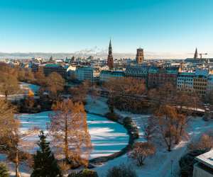 The beautiful city of Copenhagen in the snow