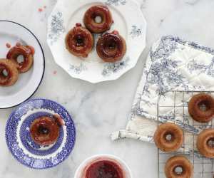 Strawberry-glazed sufganiyot recipe from The Jewish Food Hero Cookbook