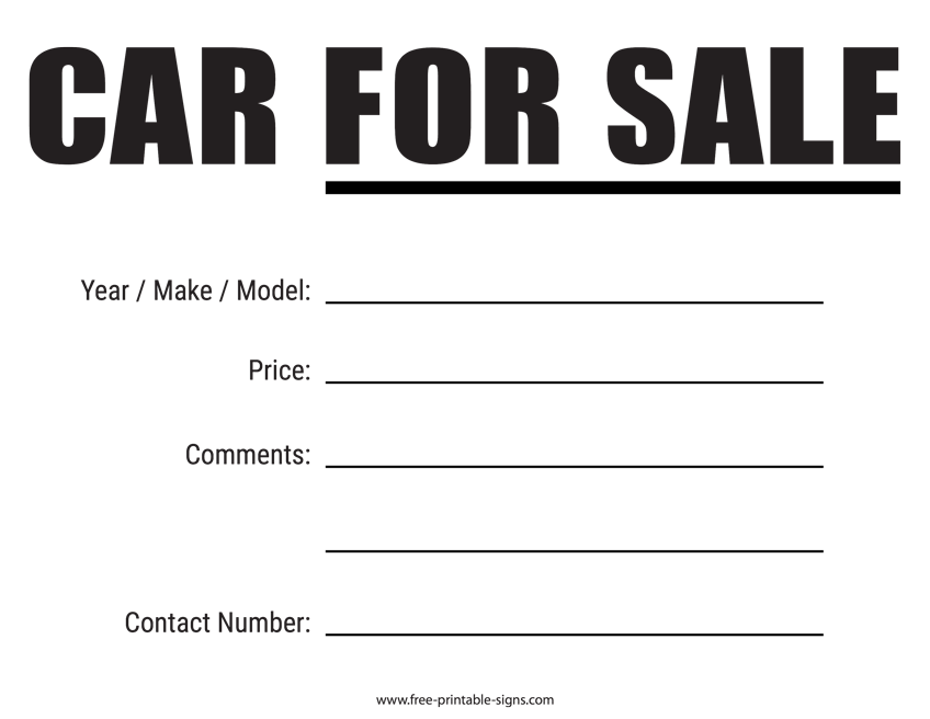 For Sale Sign Template Free - FREE PRINTABLE TEMPLATES