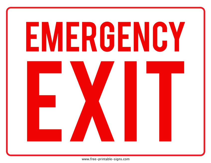 Free Printable Exit Sign Template - FREE PRINTABLE TEMPLATES