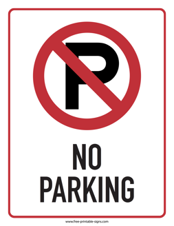 Printable No Parking Sign – Free Printable Signs