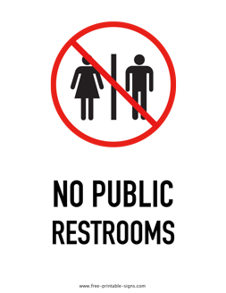 No Public Restroom Sign