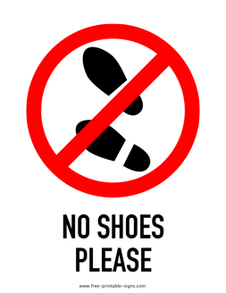 No Shoes Please Sign