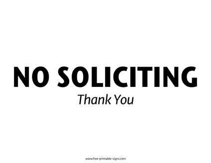 No Soliciting Sign