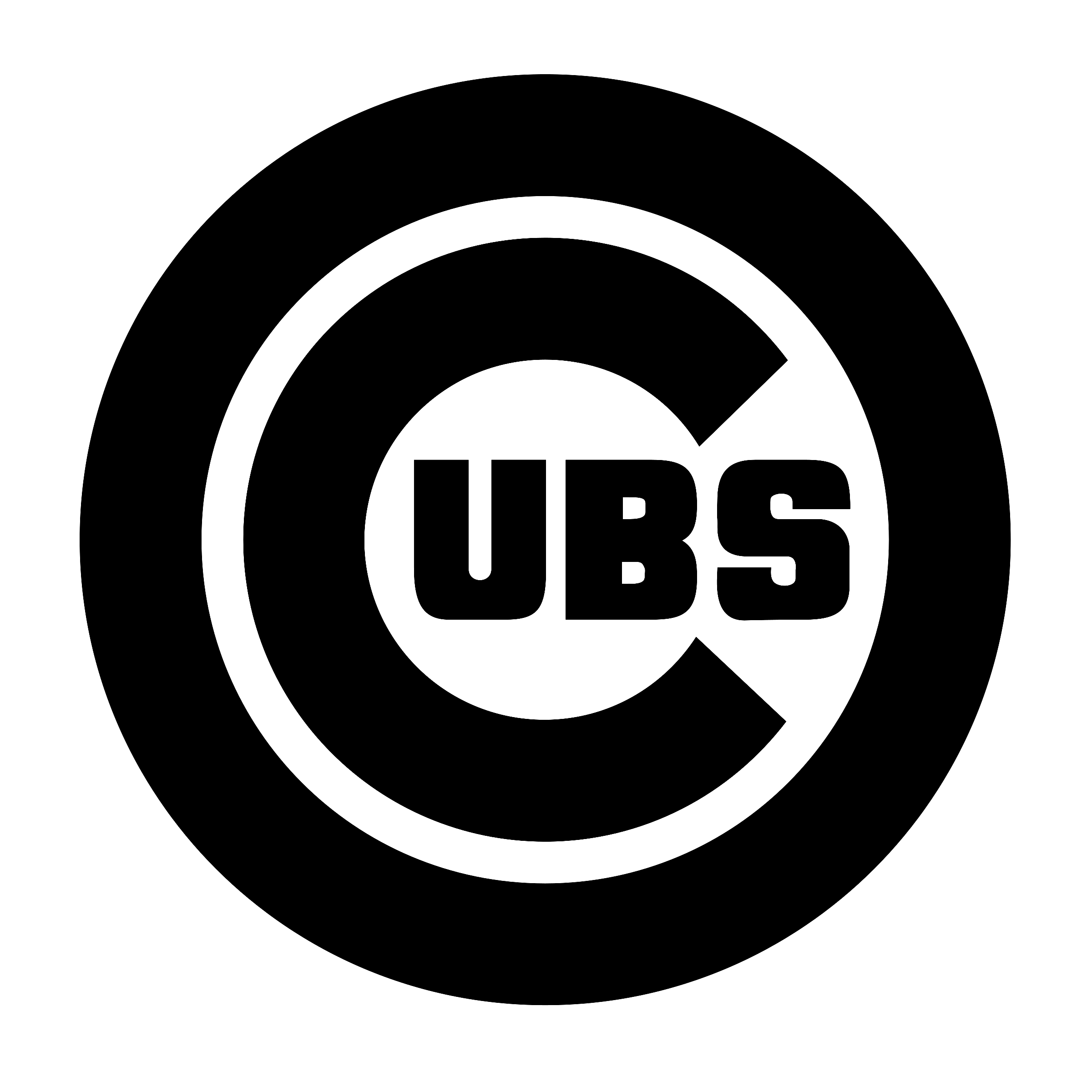 Chicago Cubs logo black and white