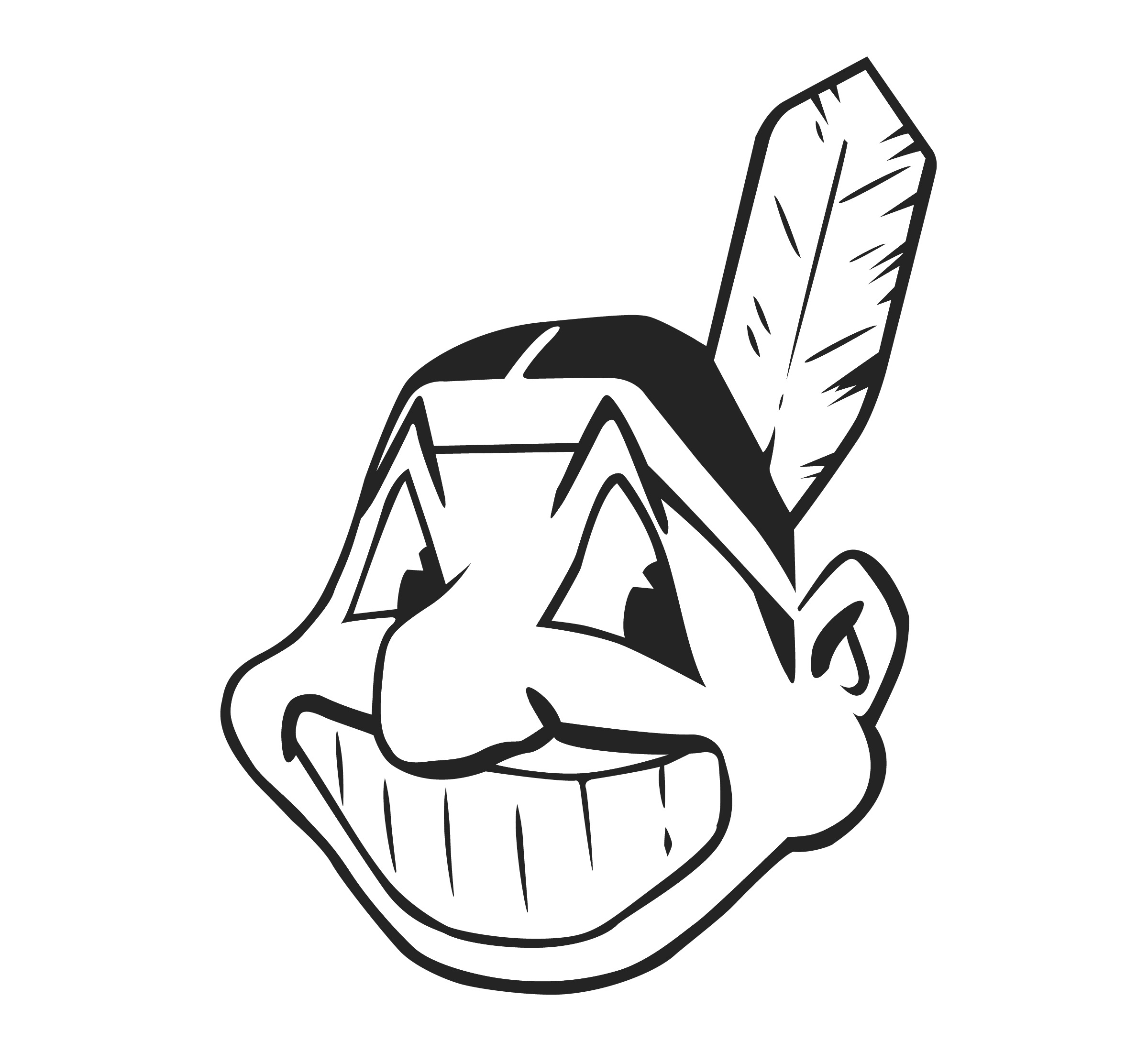 Cleveland Indians logo black and white