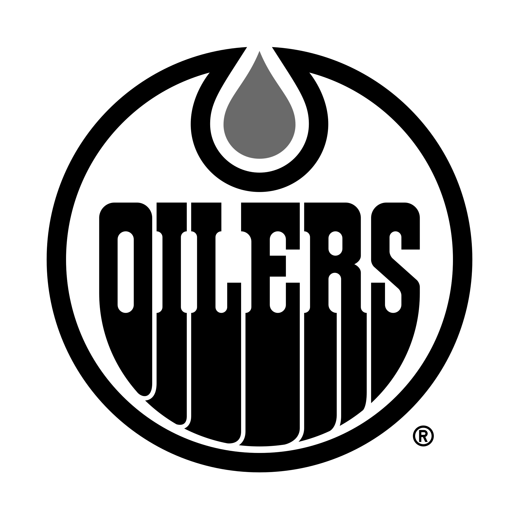 Edmonton Oilers Logo black and white