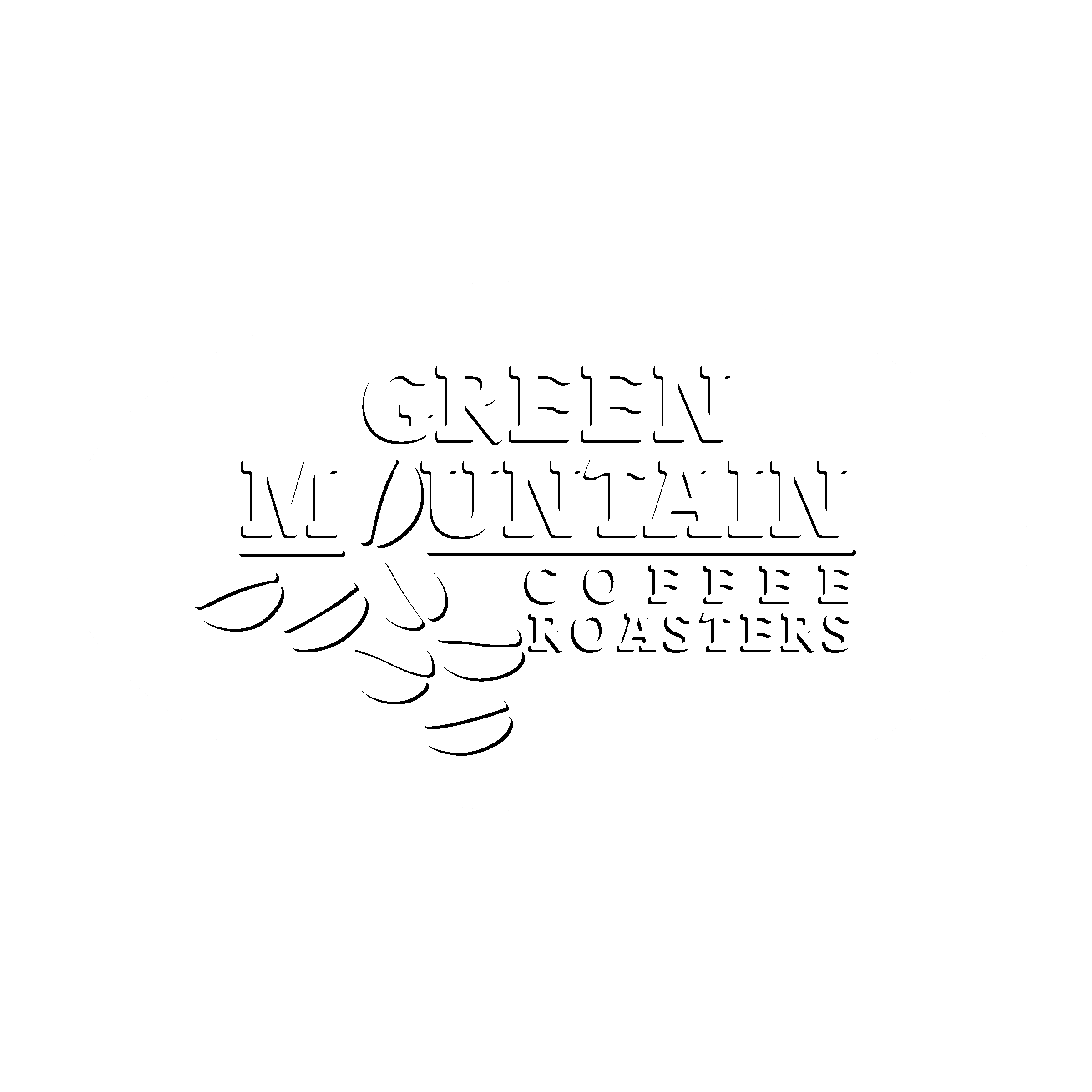 Green Mountain Coffee Roasters Logo black and white